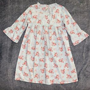 Size 8 Girls Blue GAP pajama gown pink flowers